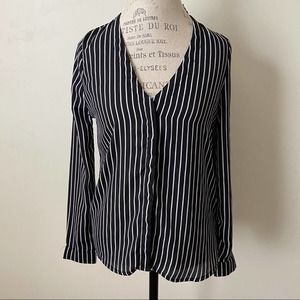 Lulus Pinstriped Black & White Button Up Size Small